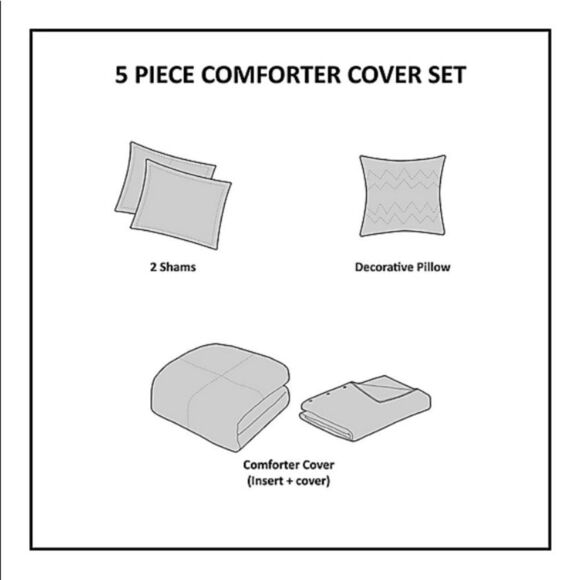 Clean Space 5 Piece Twin Comforter Set. Color: Red - Picture 4 of 6